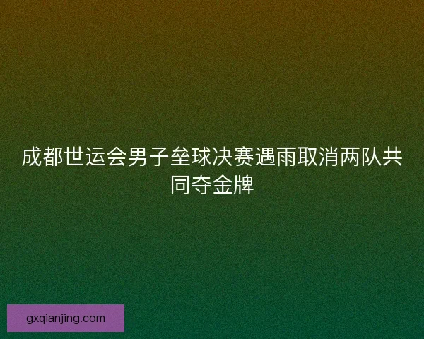 成都世运会男子垒球决赛遇雨取消两队共同夺金牌